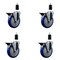 Service Caster 5'' Blue Poly Swivel 1-3/8'' Expanding Stem Caster Set with Brake, 4PK SCC-EX20S514-PPUB-BLUE-PLB-138-4 - alternate 1